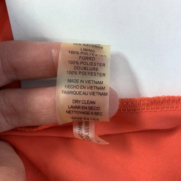 Vince Camuto Dress Coral Lace Overlay Long Sleeve Dress Size 2 - Picture 7 of 8